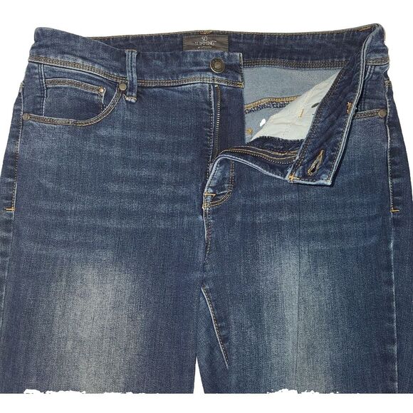 Chico's So Slimming Size .05 / Small Cropped Blue Denim Jean Medium Wash Stretch - Picture 6 of 12